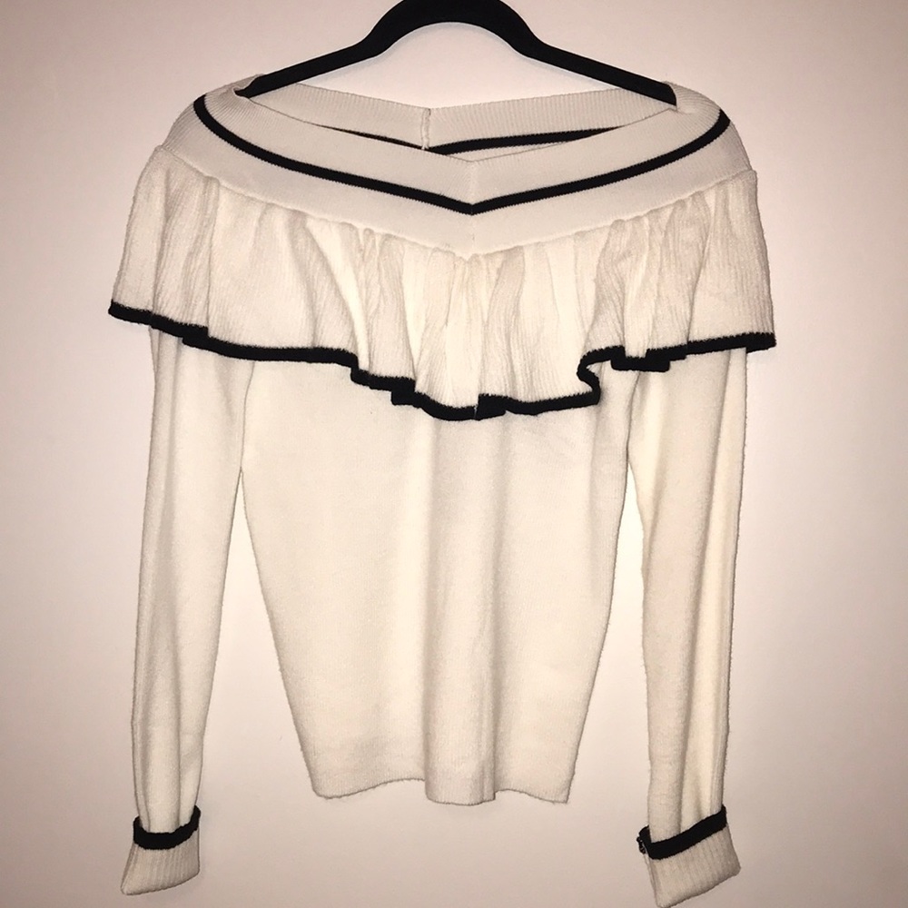 white &black off the shoulder